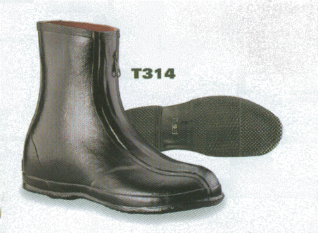 T314 10 inch nominal zipper galoshes